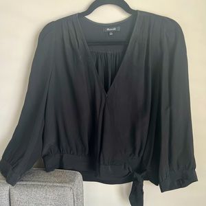 Madewell Black Wrap Top